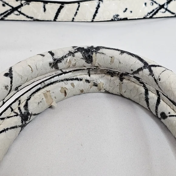 Neiman Marcus Faux Leather Tote Shoulder Bag Double Handle Shoulder Strap Tassel - Picture 13 of 13